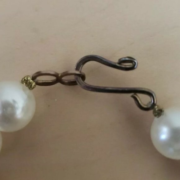 Large Mother Of Pearl Flower / Leaf Pendant On Faux Pearl Necklace Polynesian - Picture 6 of 9